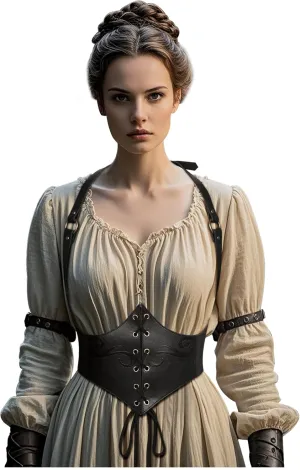 L'VOW Renaissance Leather Corset Belt Viking Leather Cinch Belt Women Halloween Medieval Accessory