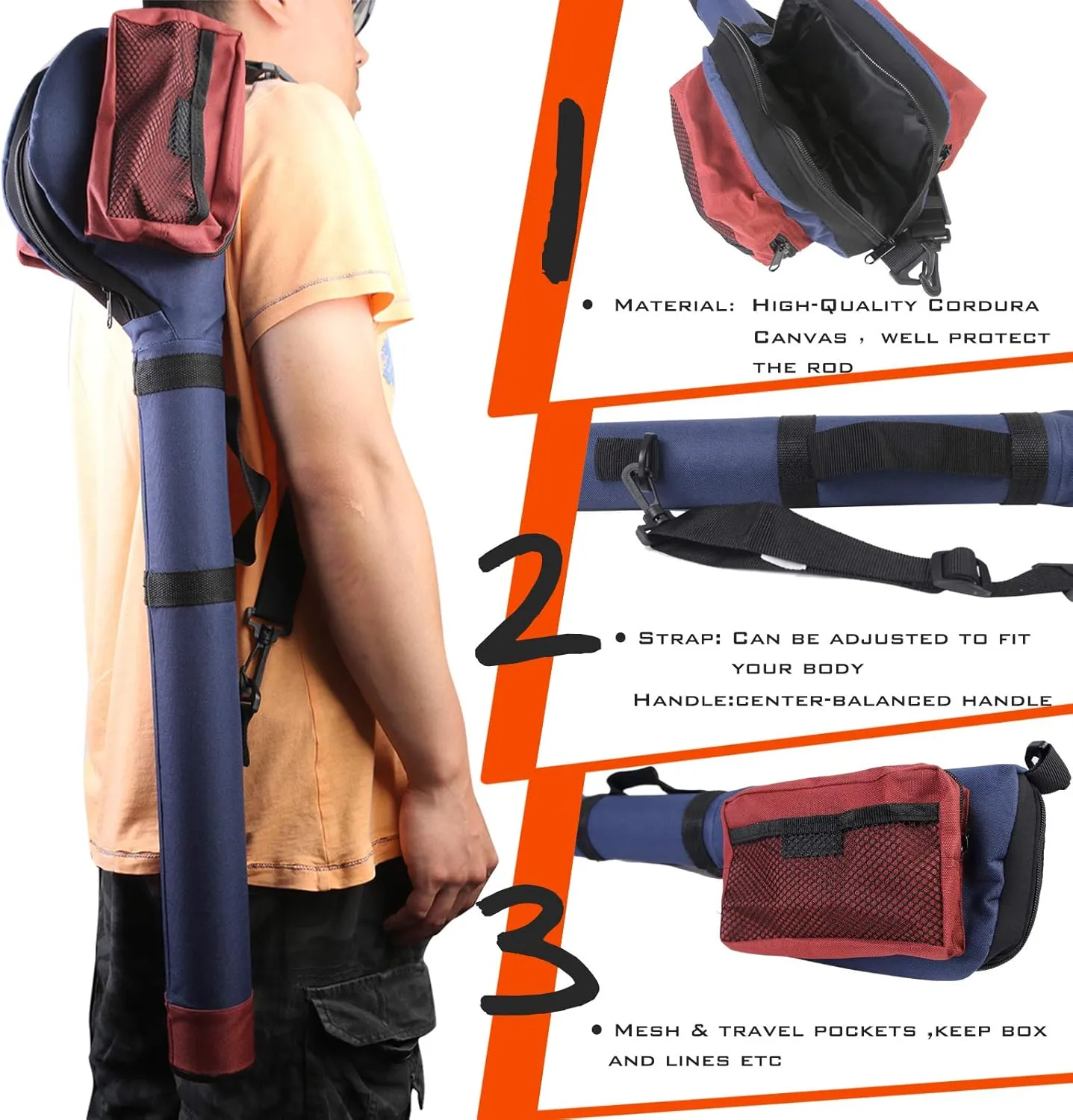 M MAXIMUMCATCH Maxcatch Fly Fishing Rod Case with Reel Pouch, Complete Rod Protection Bag, Single and Dual Rod Tube with Shoulder Strap