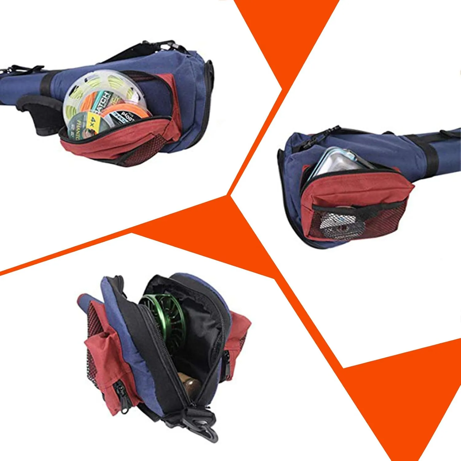 M MAXIMUMCATCH Maxcatch Fly Fishing Rod Case with Reel Pouch, Complete Rod Protection Bag, Single and Dual Rod Tube with Shoulder Strap