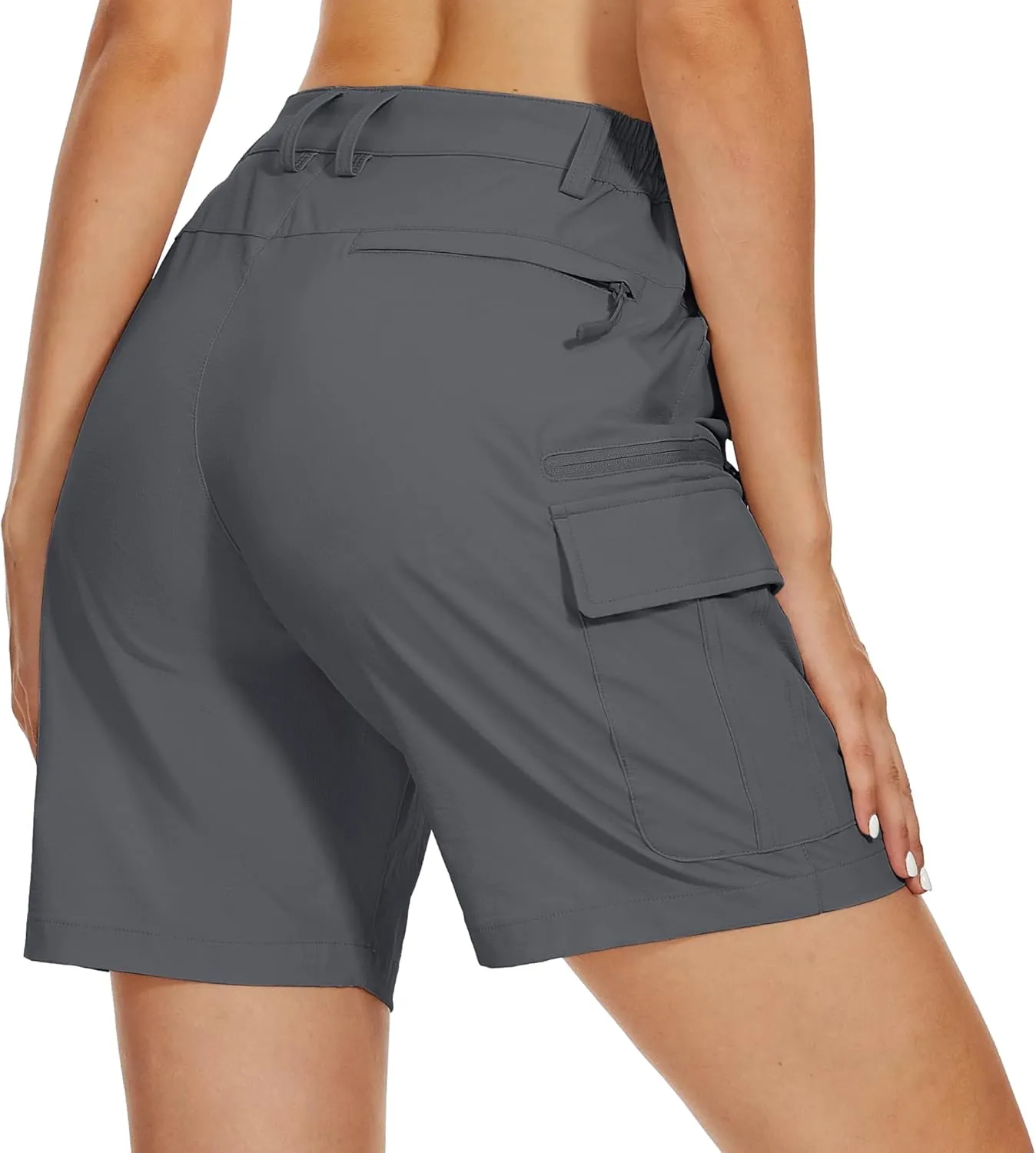 MAGCOMSEN Women's 7" Hiking Golf Shorts 6 Pockets Lightweight Quick Dry Outdoor Casual Cargo Shorts Water Resistant