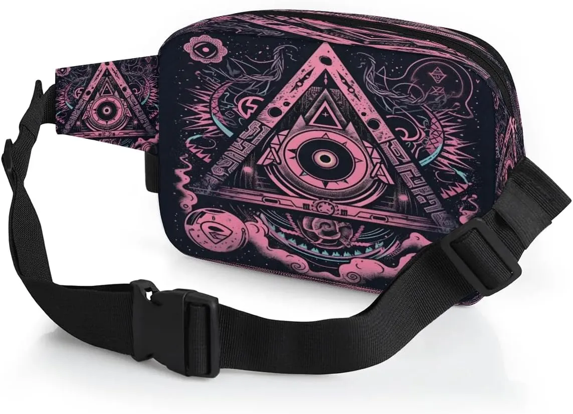 Magic Array Retro Printing Fanny Packs for Women Men Waterproof Waist Bag with Adjustable Strap Belt Bag for Travel Running Hiking