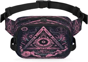 Magic Array Retro Printing Fanny Packs for Women Men Waterproof Waist Bag with Adjustable Strap Belt Bag for Travel Running Hiking