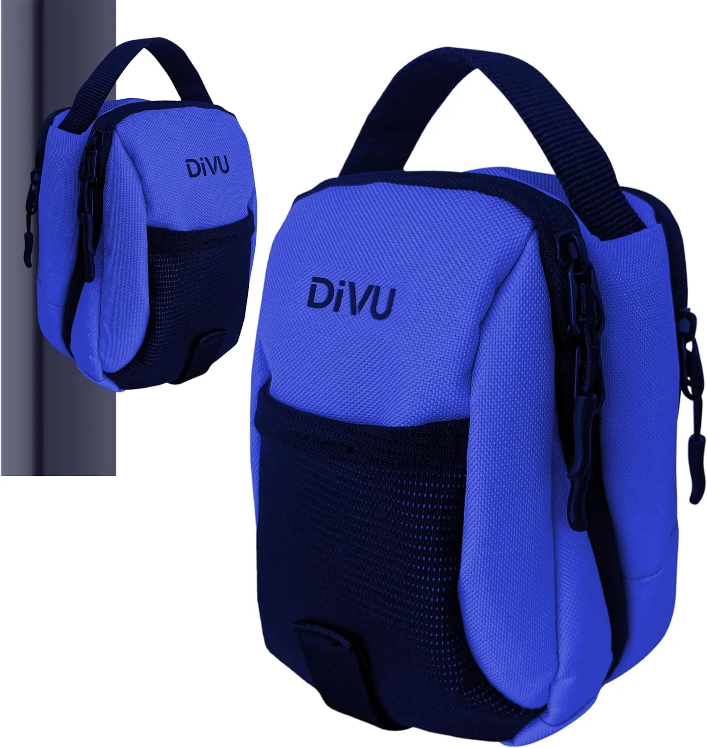 Magnetic Gym Bag for Men & Women | Crossbody Sling Bag | Small Workout Backpack with Magnetic Attachment | Keep Essentials Off Dirty Floors | Fanny Pack for Gym, Travel, Work, and Sports (Blue)