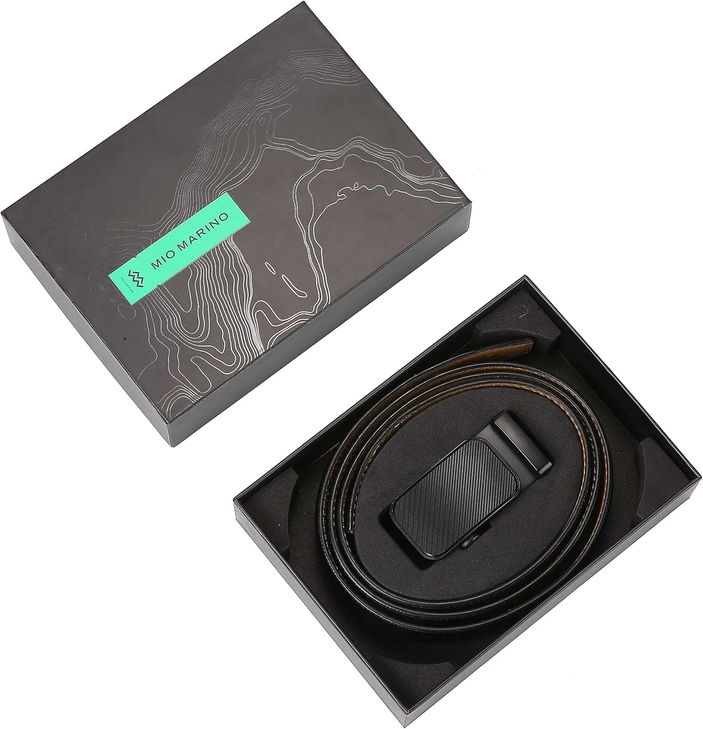 Marino Men’s Genuine Leather Ratchet Dress Belt With Automatic Buckle, Enclosed in an Elegant Gift Box