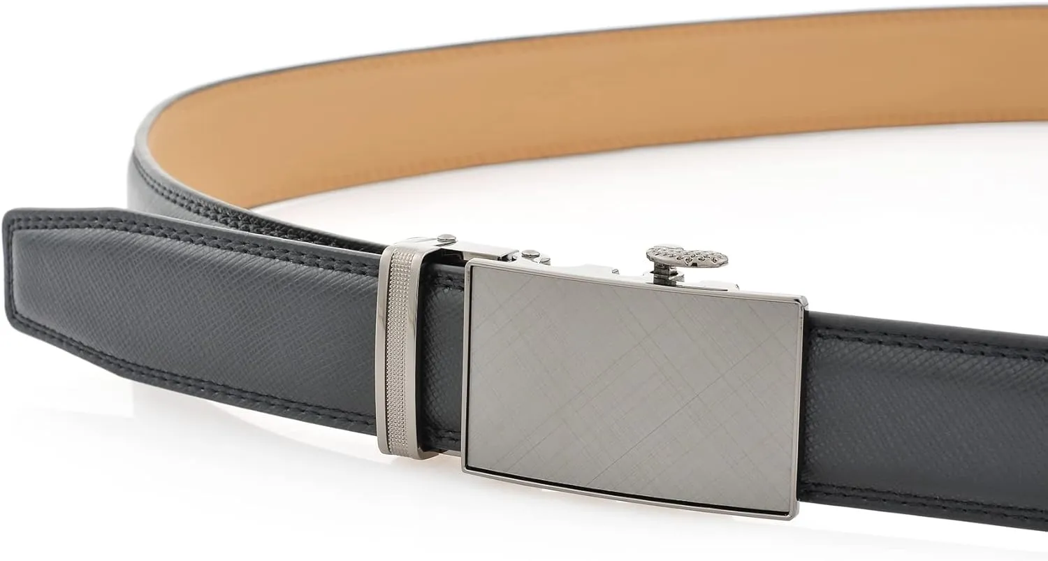 Marino Men’s Genuine Leather Ratchet Dress Belt With Automatic Buckle, Enclosed in an Elegant Gift Box