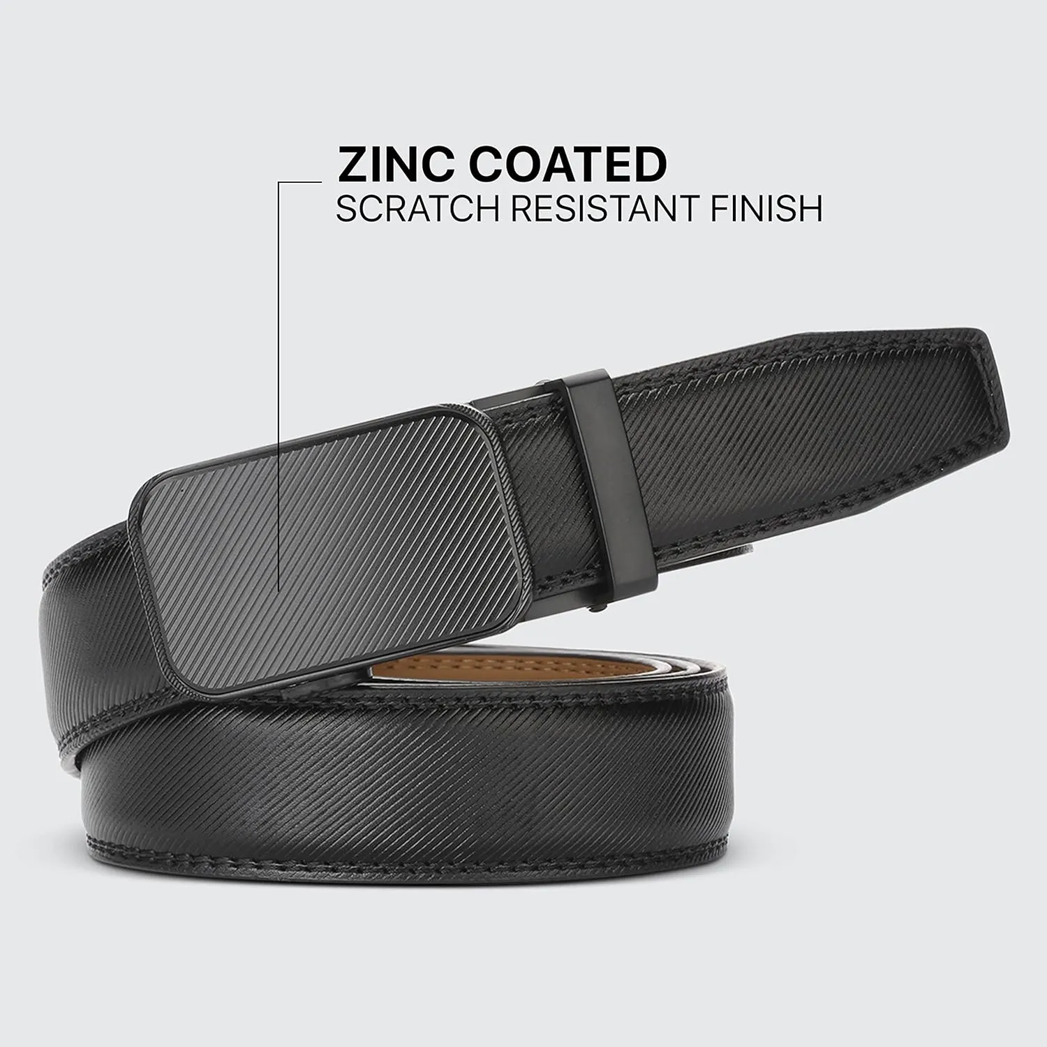 Marino Men’s Genuine Leather Ratchet Dress Belt With Automatic Buckle, Enclosed in an Elegant Gift Box