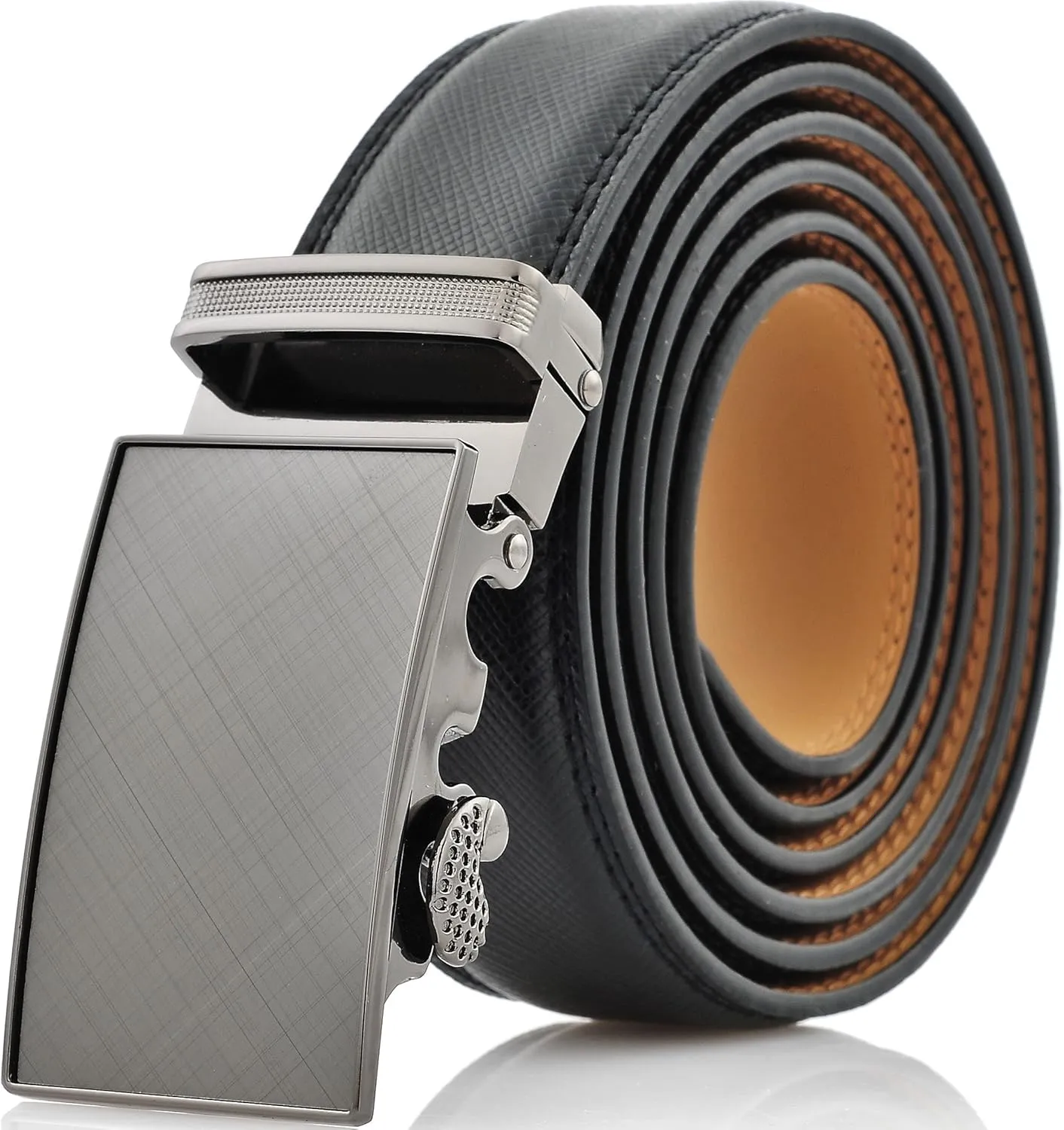 Marino Men’s Genuine Leather Ratchet Dress Belt With Automatic Buckle, Enclosed in an Elegant Gift Box