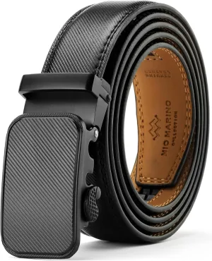 Marino Men’s Genuine Leather Ratchet Dress Belt With Automatic Buckle, Enclosed in an Elegant Gift Box