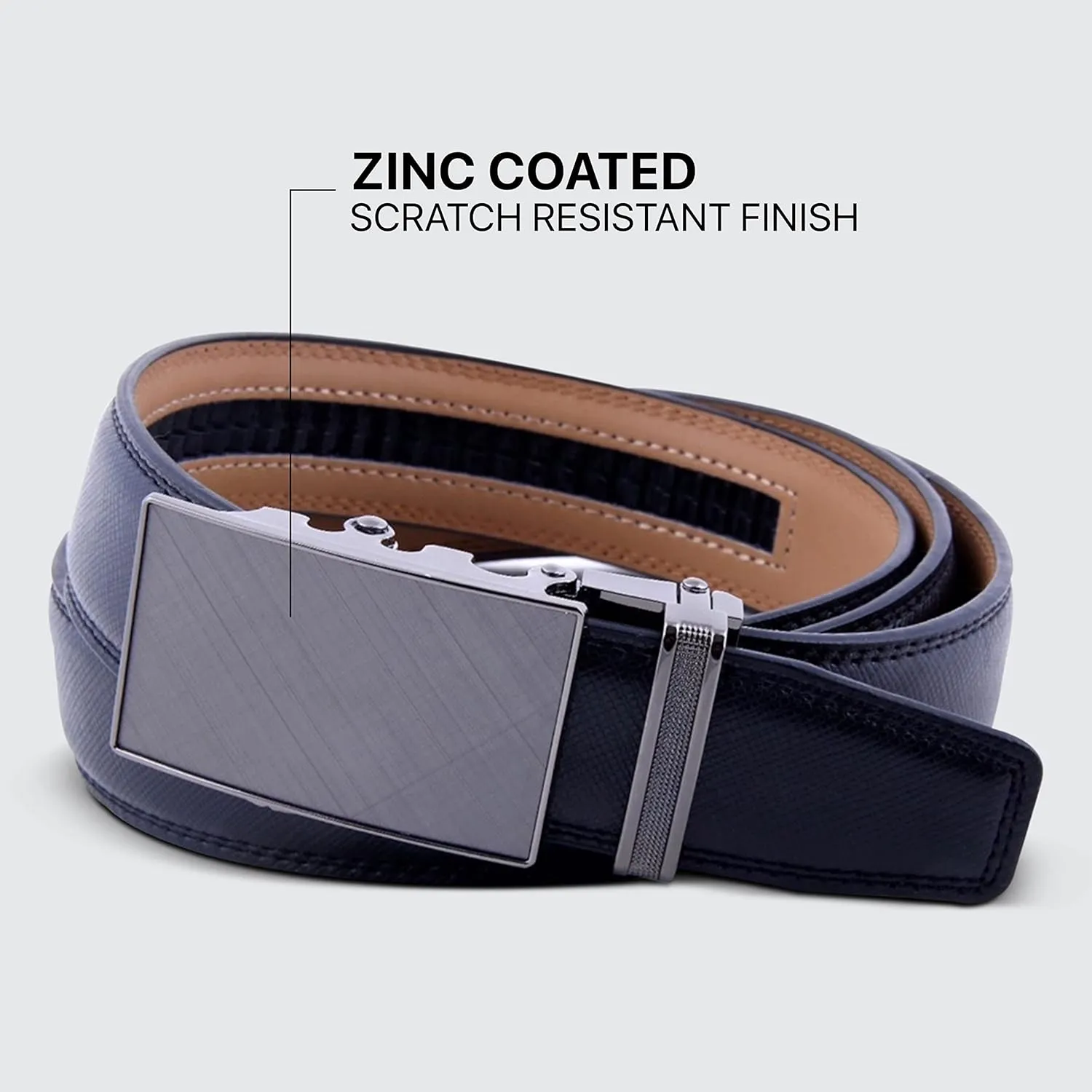 Marino Men’s Genuine Leather Ratchet Dress Belt With Automatic Buckle, Enclosed in an Elegant Gift Box