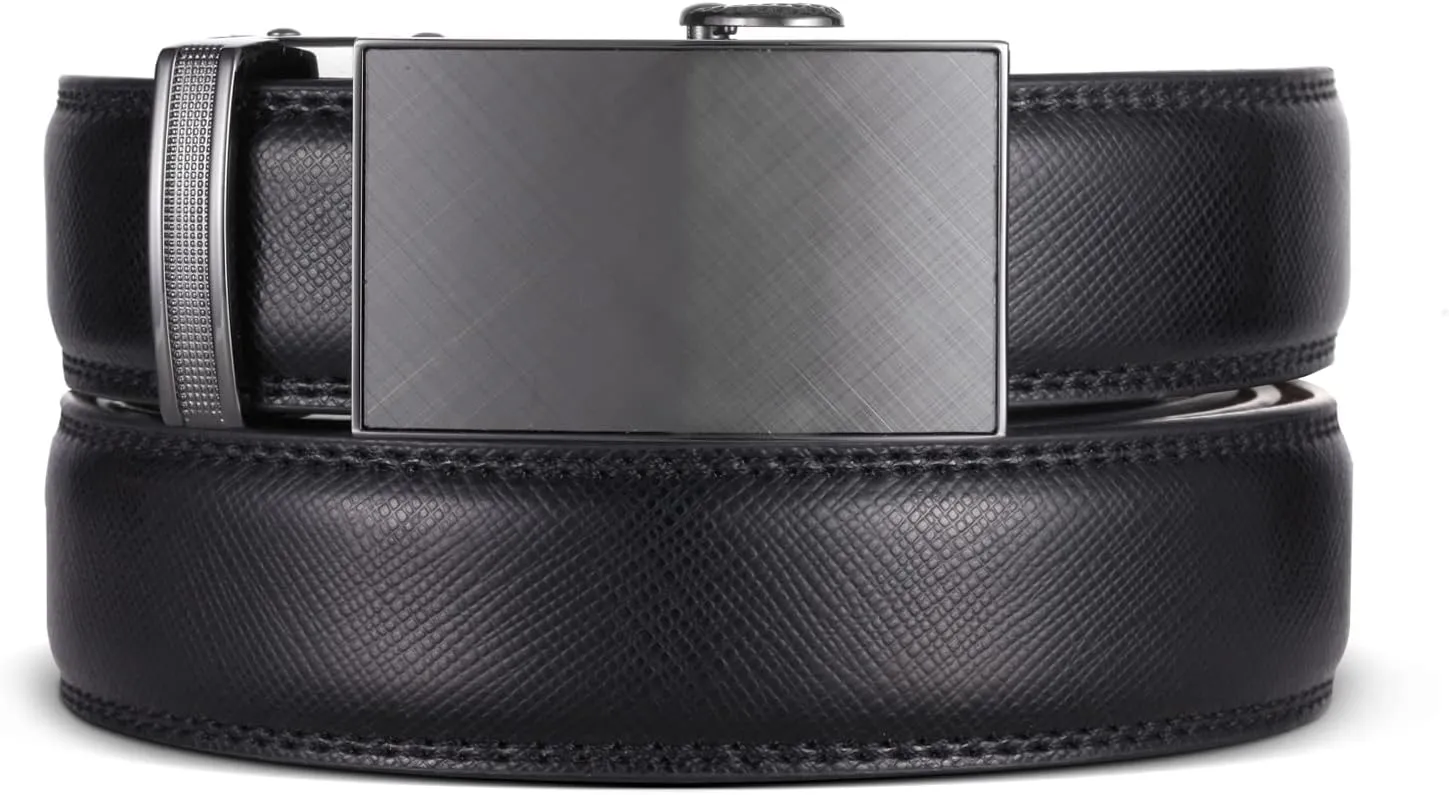 Marino Men’s Genuine Leather Ratchet Dress Belt With Automatic Buckle, Enclosed in an Elegant Gift Box
