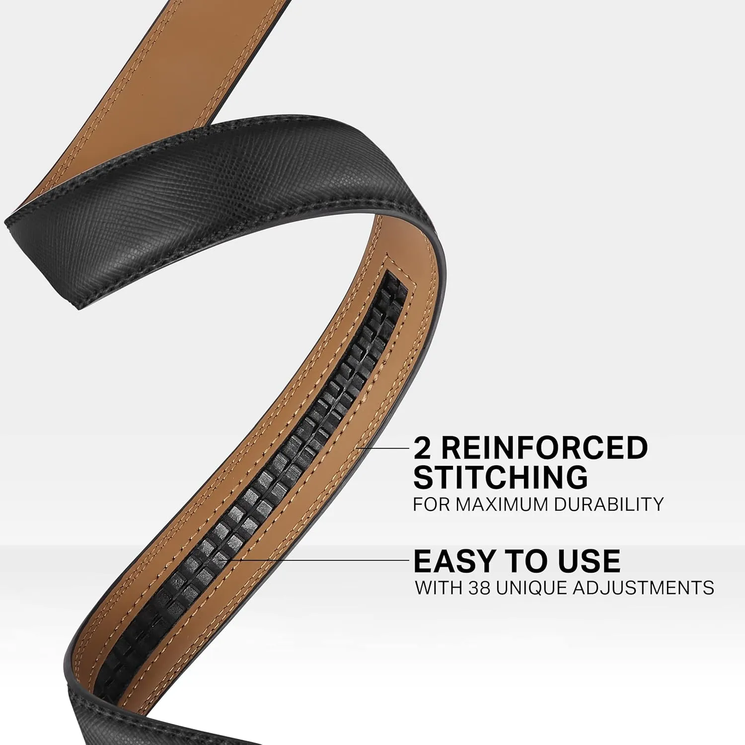 Marino Men’s Genuine Leather Ratchet Dress Belt With Automatic Buckle, Enclosed in an Elegant Gift Box