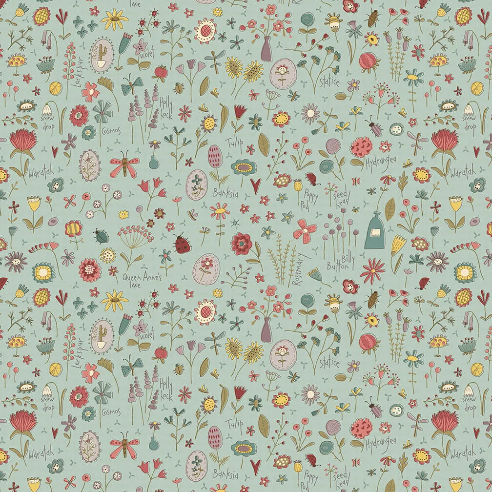 Market Garden - 2896-17 - Tossed Wild Flowers - Light Blue