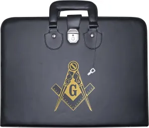 Masonic Apron & Chain Collar Case Leather Master Mason (Printed) MM, Provincial Size – Freemason Carrying Bags