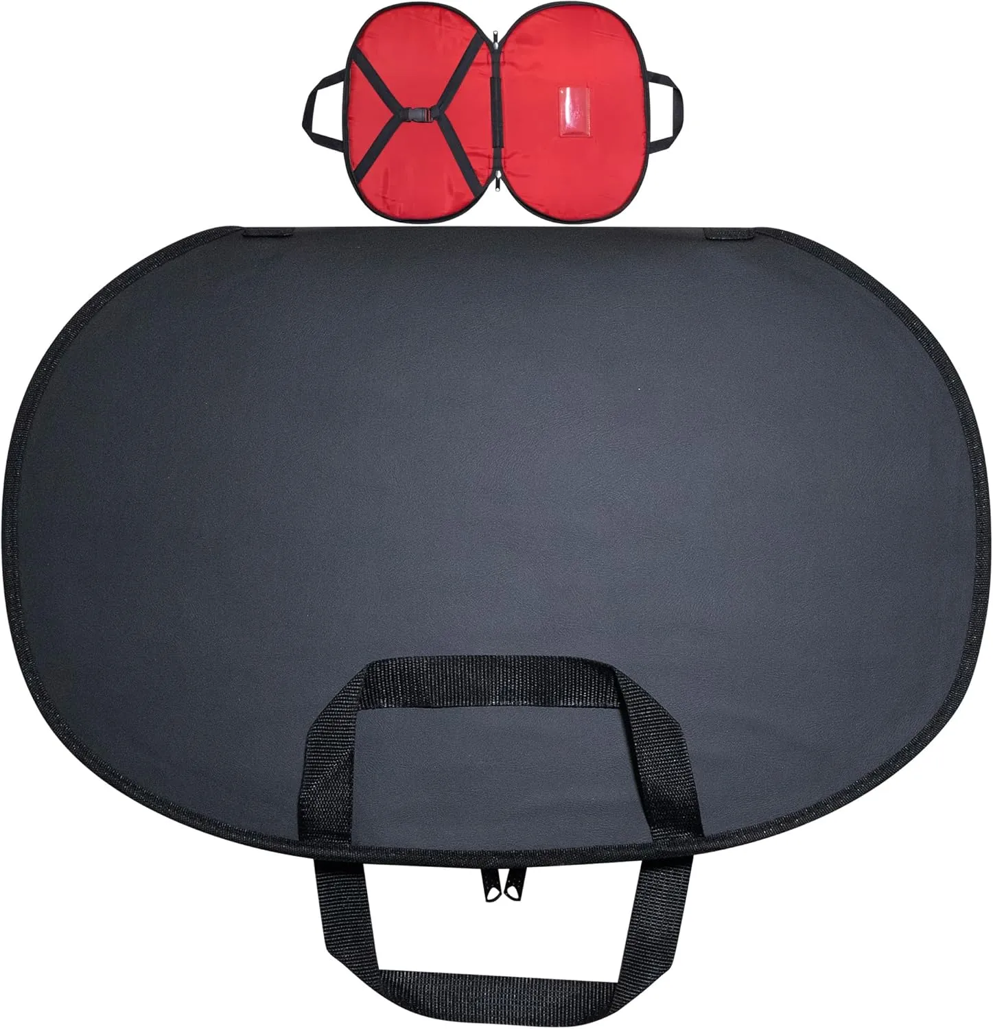 Masonic Chain Collar Case Black Imitation Leather – Red lining, Freemason Carrying Bag