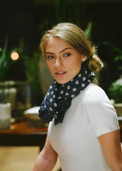Maya Dot Scarf in Blue