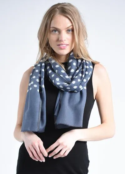 Maya Dot Scarf in Blue