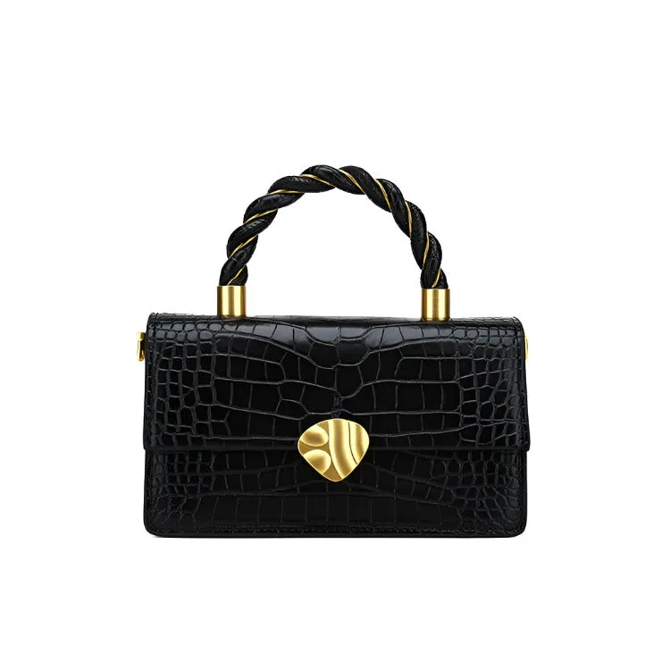 Mayfair Crocodile Pattern Leather Handbag - Luxurious & Stylish