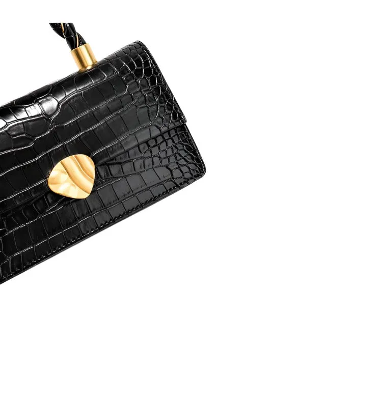 Mayfair Crocodile Pattern Leather Handbag - Luxurious & Stylish