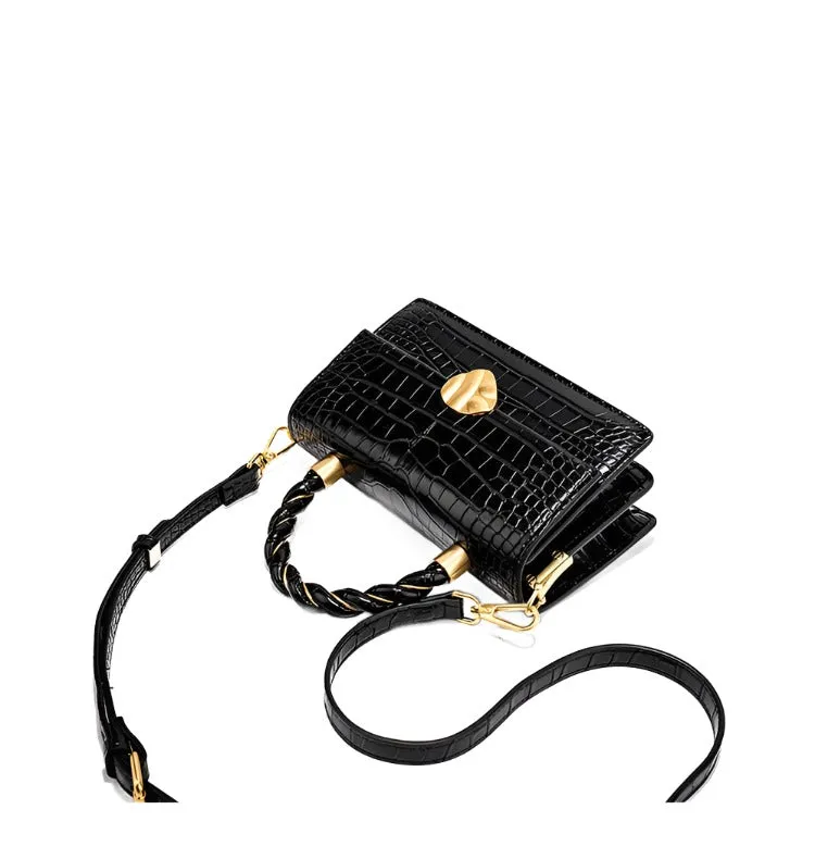 Mayfair Crocodile Pattern Leather Handbag - Luxurious & Stylish