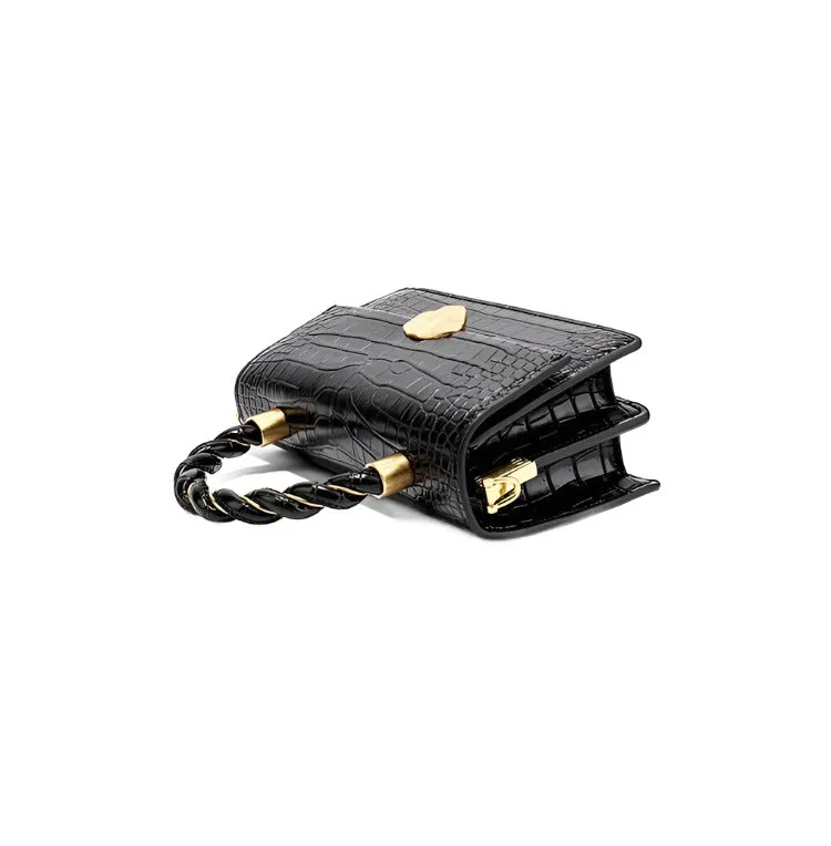 Mayfair Crocodile Pattern Leather Handbag - Luxurious & Stylish