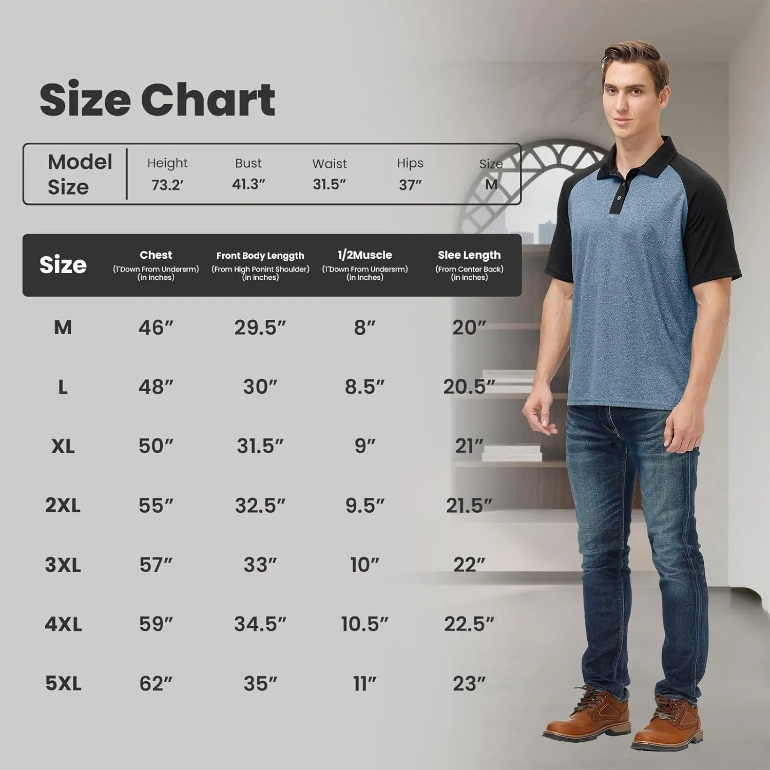 Men's Casual Short Sleeve Moisture Wicking Performance Golf Polo Contrast Color Patchwork Pique Shirts Tops