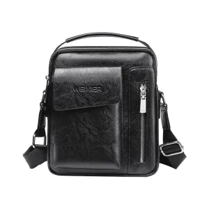 Men's Crossbody Bag Casual Men Shoulder Bags Vintage Mens Luxury PU Men Outdoor Travel School Retro Zipper Shoulder Bag