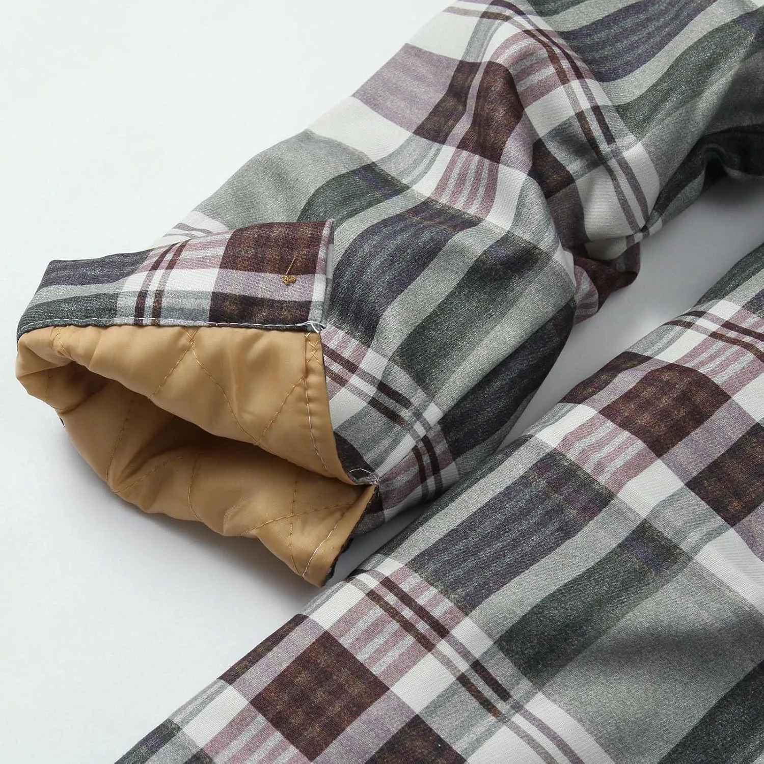 Men's Flannel Jackets Autumn Stripe Print Hooded Zipper Pocket Long Sleeve Shirt Patchwork Jacket Casual Long