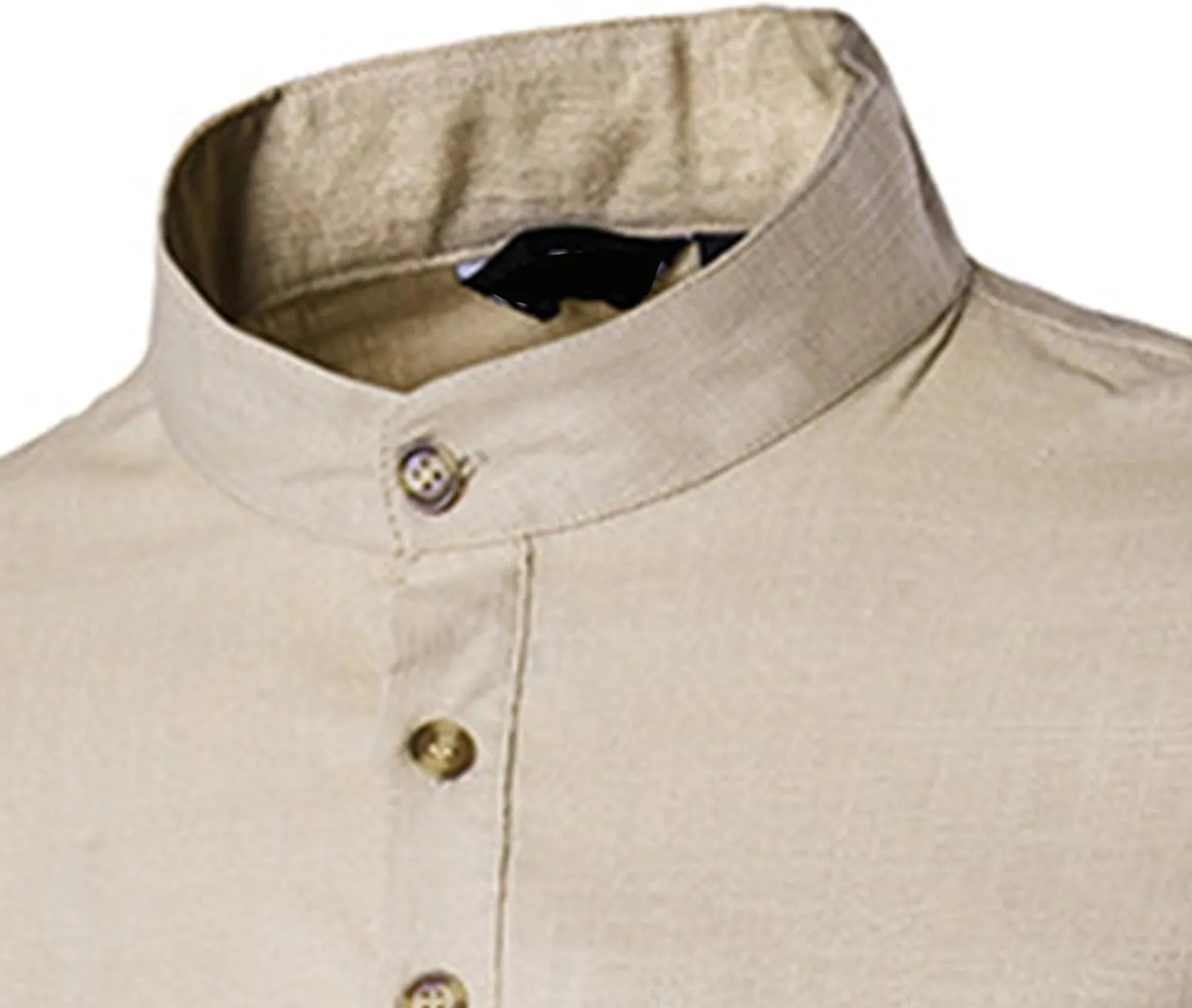 Men's Henley Linen Long Sleeve Shirts Casual Button-Down Shirts Roll-Up Slim Fit Tee Top