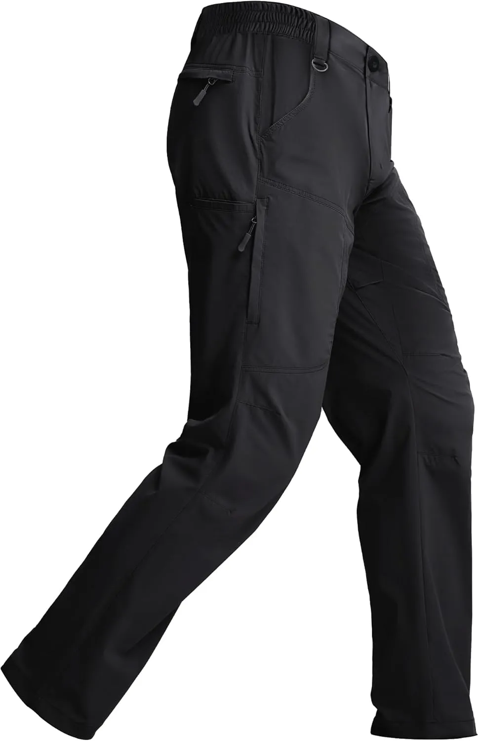 Mens Hiking Pants Lightweight Cargo Work Tactical Nylon Stretch Waterproof Quick Dry Fishing Travel Outdoor 6 Pockets