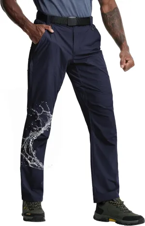 Mens Hiking Pants Lightweight Cargo Work Tactical Nylon Stretch Waterproof Quick Dry Fishing Travel Outdoor 6 Pockets