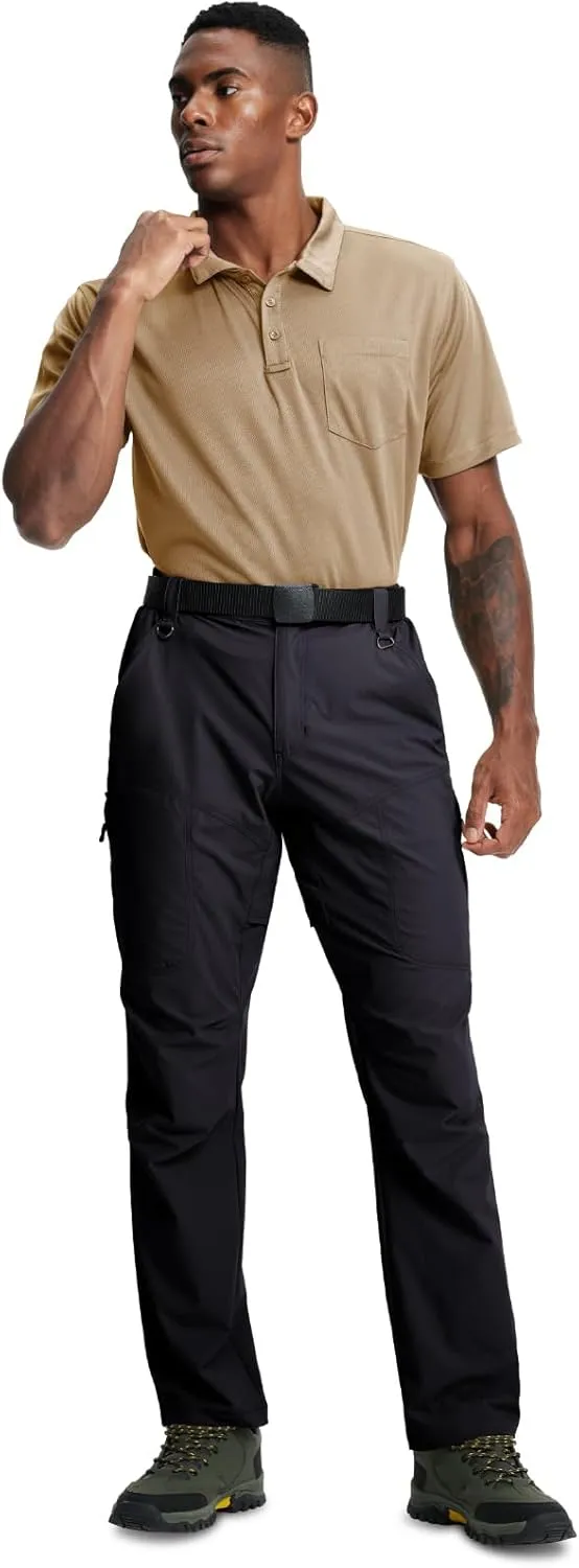 Mens Hiking Pants Lightweight Cargo Work Tactical Nylon Stretch Waterproof Quick Dry Fishing Travel Outdoor 6 Pockets