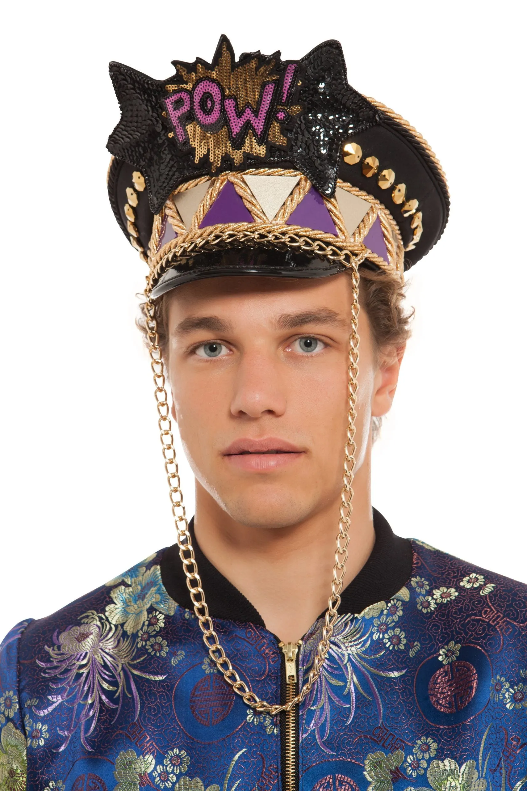 Men's Koop Pow Embellished Military Style Hat