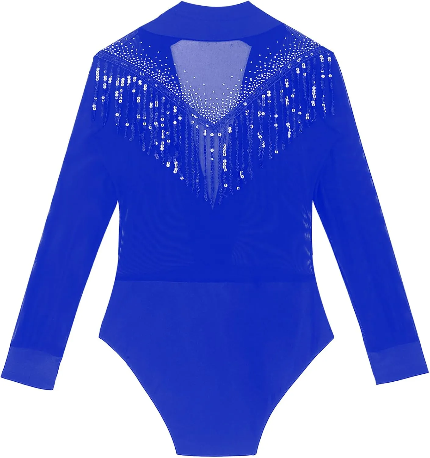 Men's Latin Dance Shirt Tassels Bodysuit Latin Salsa Samba Ballroom Dance Shirt Tops