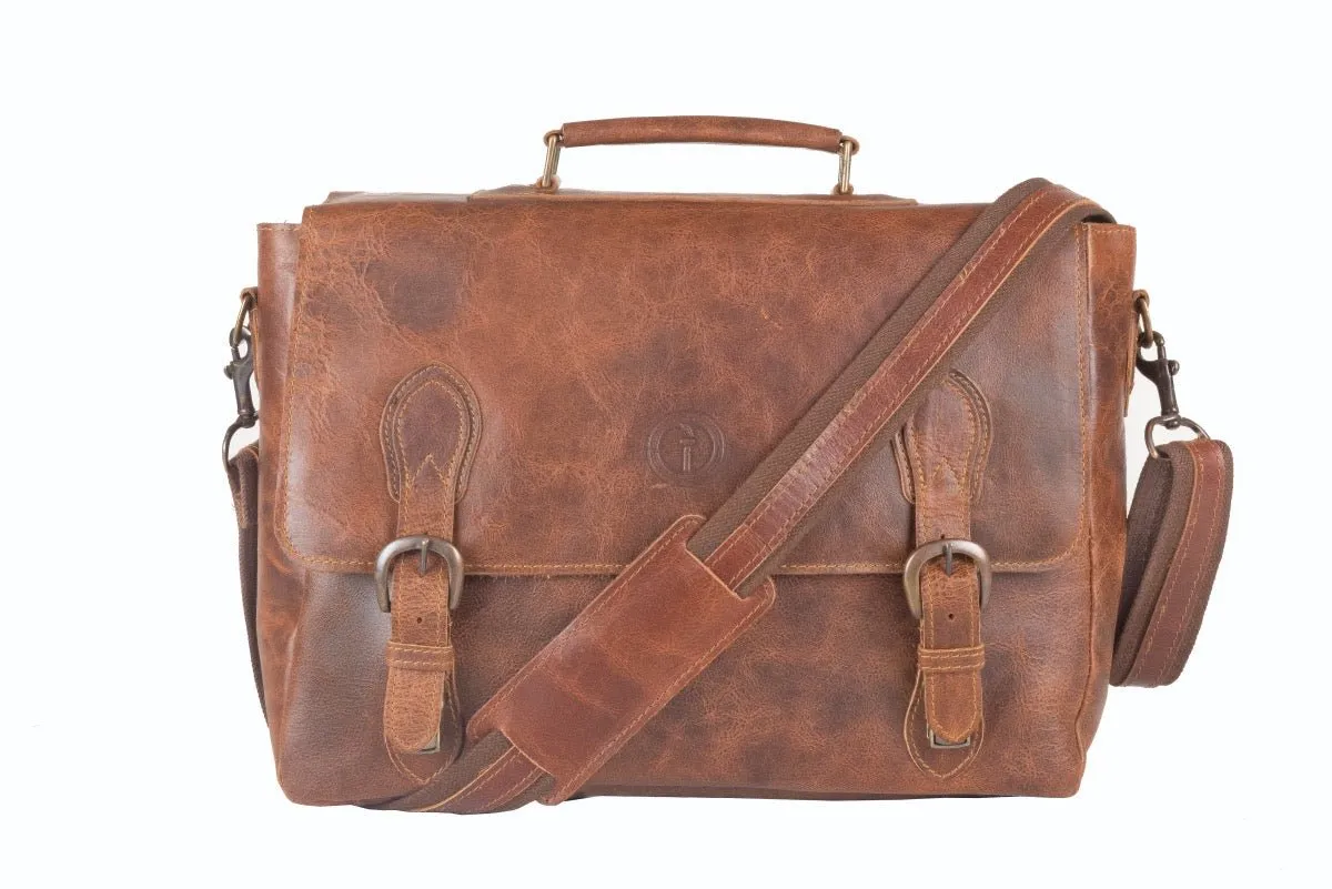 Mens Leather Satchel Bag - Benny