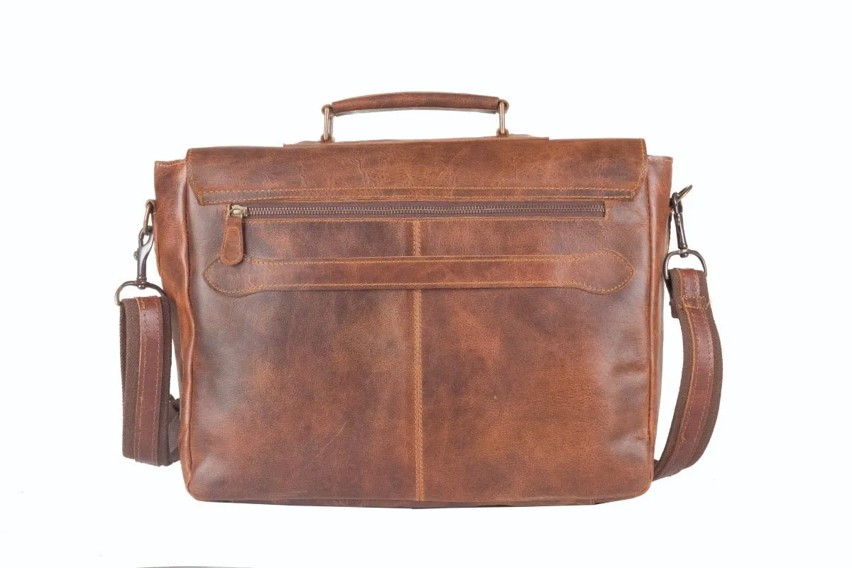 Mens Leather Satchel Bag - Benny