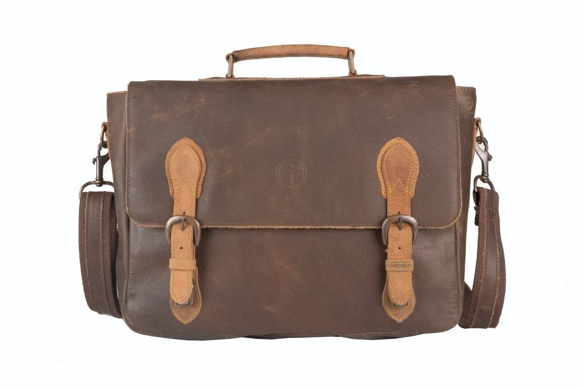 Mens Leather Satchel Bag - Benny