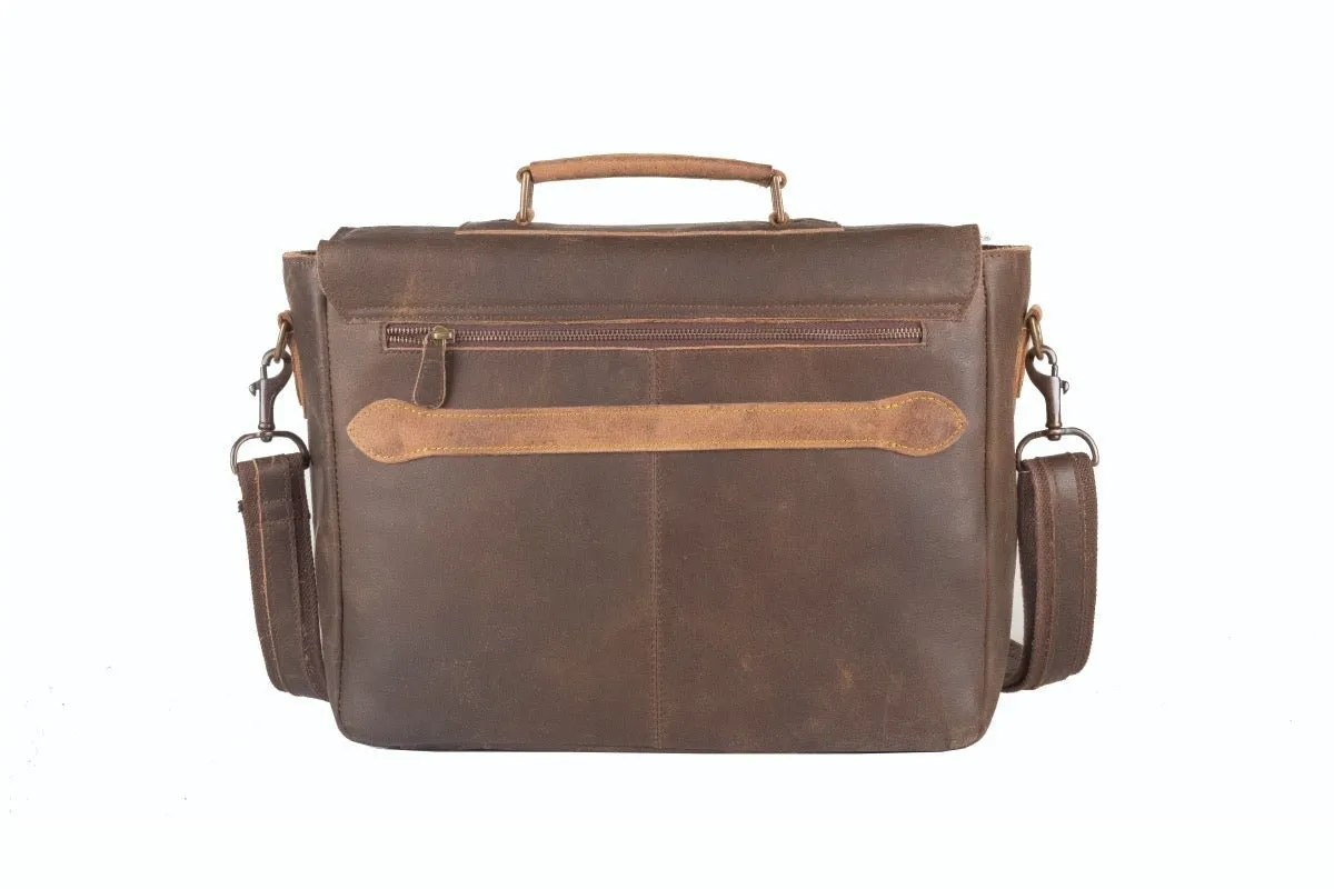 Mens Leather Satchel Bag - Benny