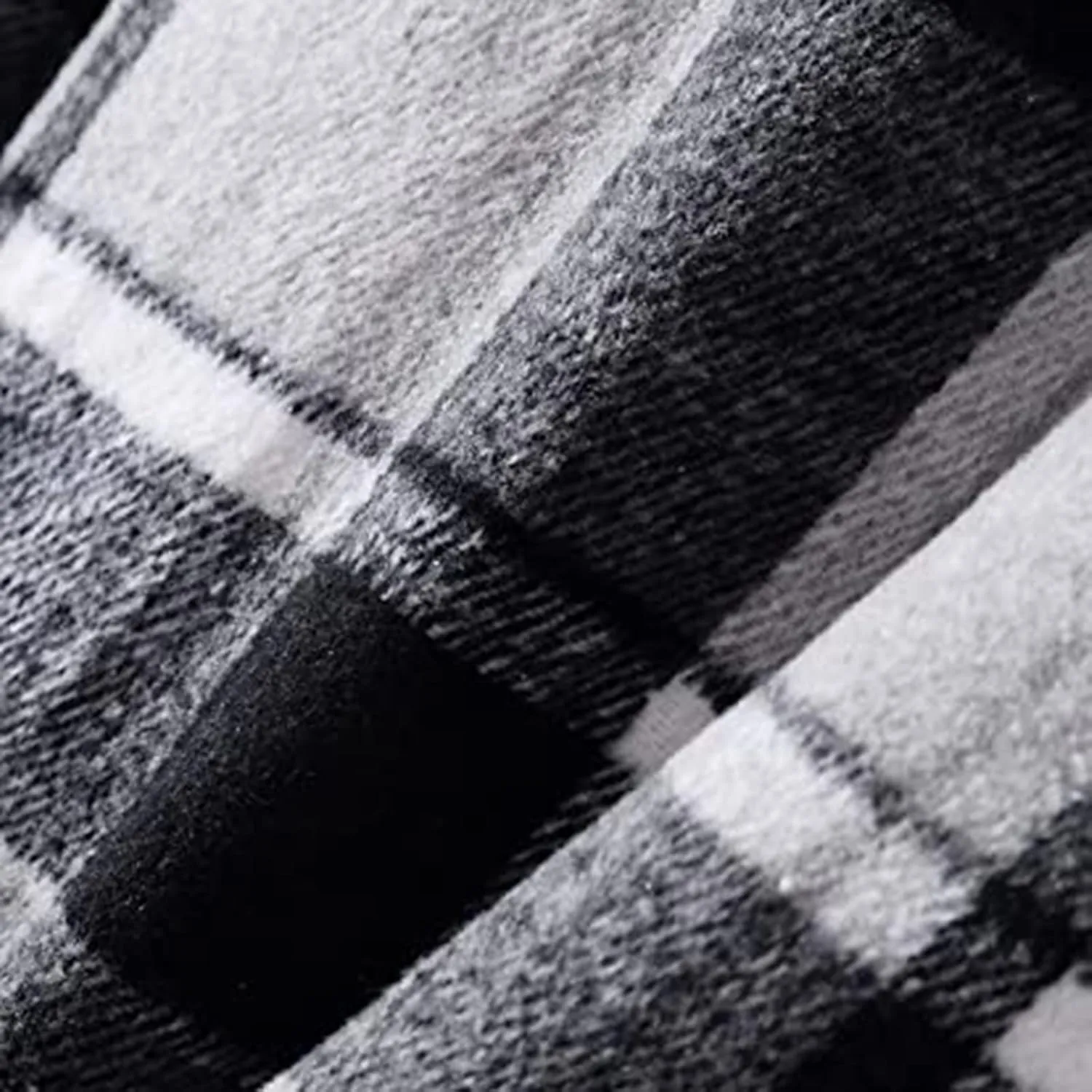 Men's Plaid Shirt Casual Flannel Jacket Lapel Button Down Pocket Long Sleeve Shirt Patchwork Jacket Thickened ​Coat