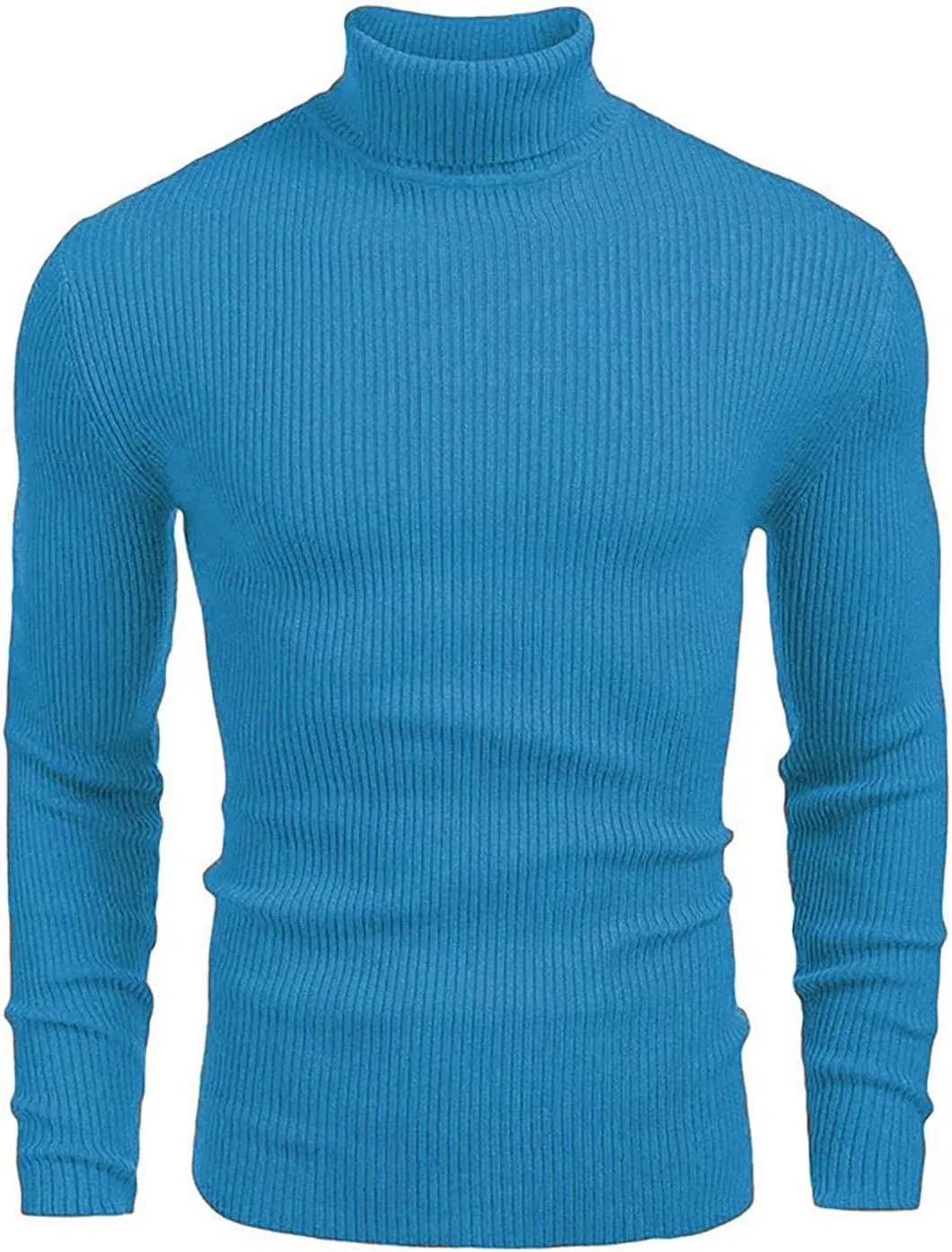 Mens Slim Fit Turtleneck Sweater Basic Long Sleeve Solid T-Shirt Thermal Casual Knitted Turtle Neck Pullover Sweater