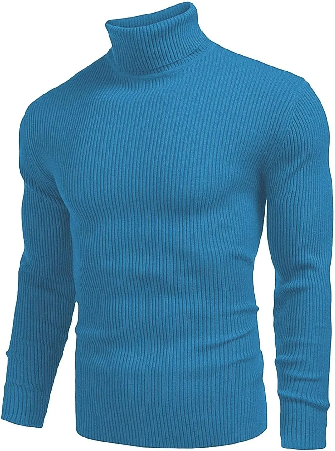 Mens Slim Fit Turtleneck Sweater Basic Long Sleeve Solid T-Shirt Thermal Casual Knitted Turtle Neck Pullover Sweater