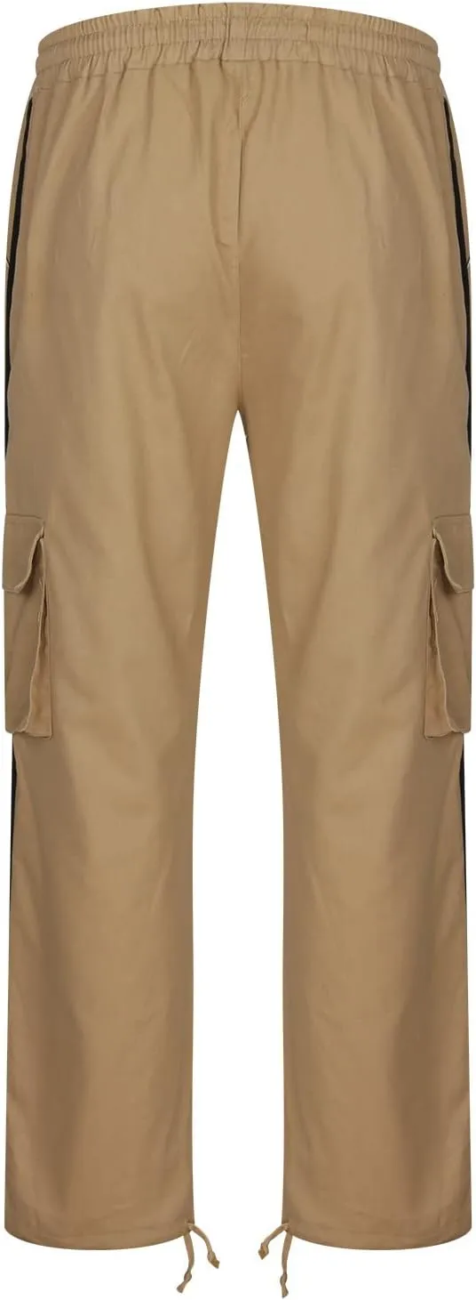 Mens Sports Cargo Pants Patchwork Trendy 2025 Work Pants for Men Casual Straight Leg Relaxed Fit Trousers with Pocket