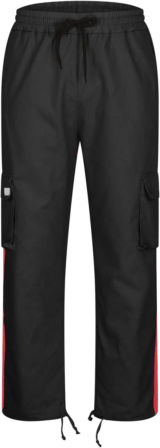 Mens Sports Cargo Pants Patchwork Trendy 2025 Work Pants for Men Casual Straight Leg Relaxed Fit Trousers with Pocket