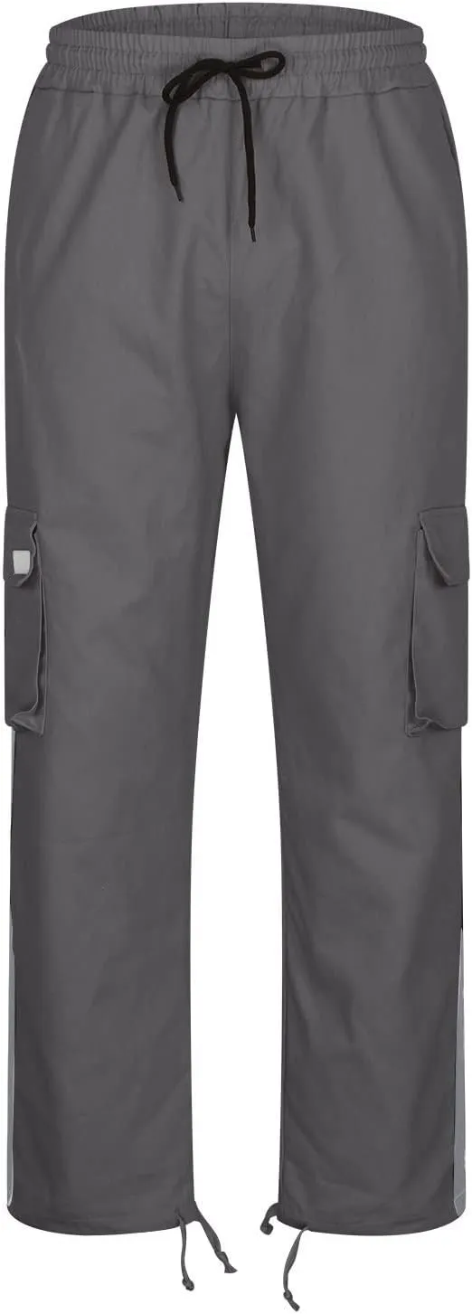 Mens Sports Cargo Pants Patchwork Trendy 2025 Work Pants for Men Casual Straight Leg Relaxed Fit Trousers with Pocket