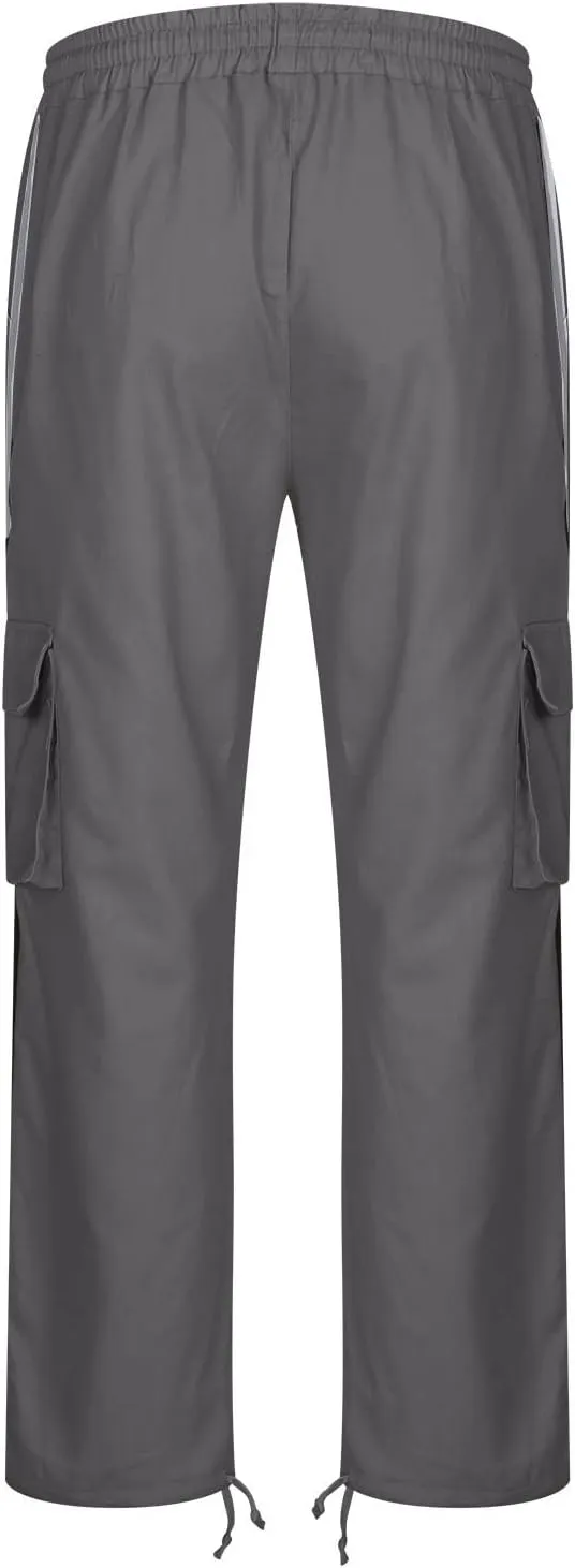 Mens Sports Cargo Pants Patchwork Trendy 2025 Work Pants for Men Casual Straight Leg Relaxed Fit Trousers with Pocket