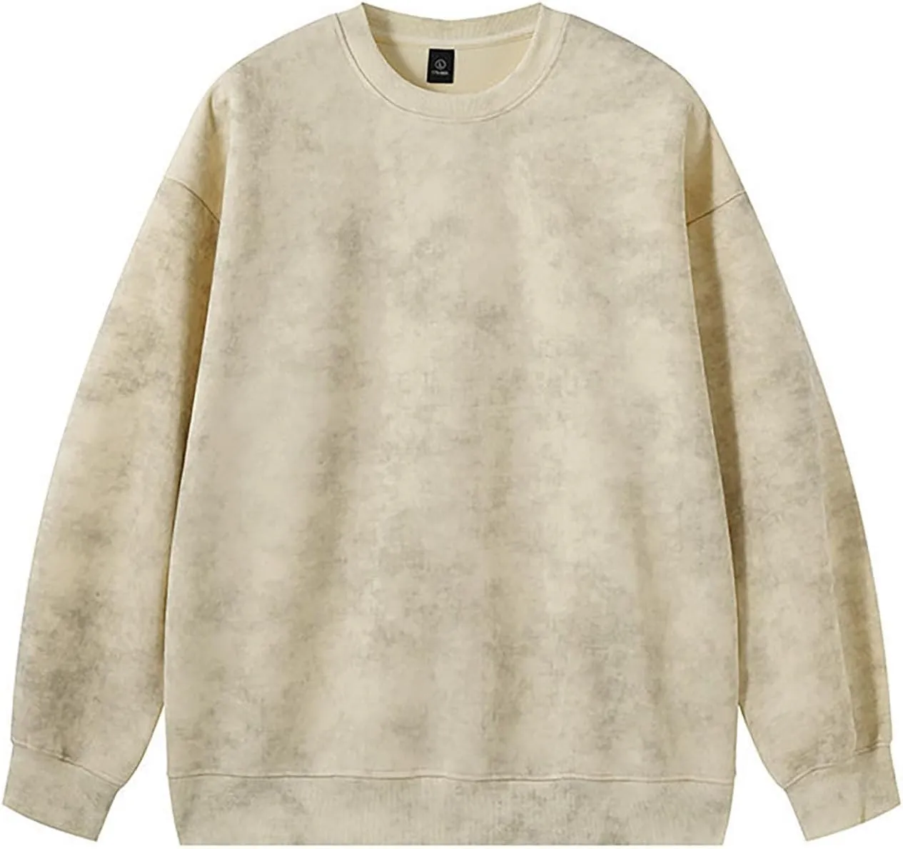 Mens Tie Dye Crew Neck Sweatshirt Wash Long Sleeve Casual Stylish Pullover Streetwear Loose Gym Workout Sweatshirt