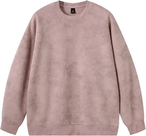 Mens Tie Dye Crew Neck Sweatshirt Wash Long Sleeve Casual Stylish Pullover Streetwear Loose Gym Workout Sweatshirt