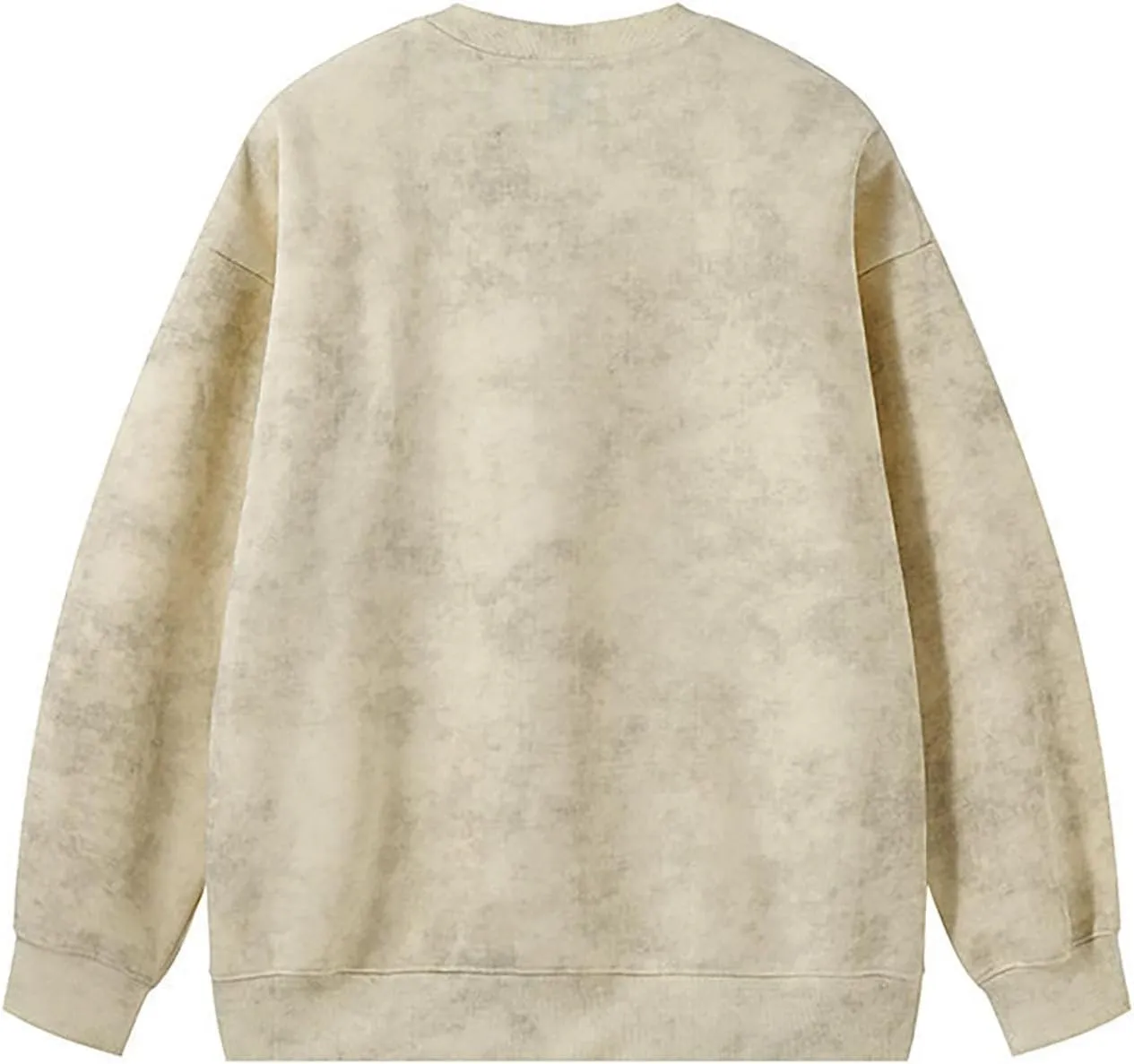 Mens Tie Dye Crew Neck Sweatshirt Wash Long Sleeve Casual Stylish Pullover Streetwear Loose Gym Workout Sweatshirt