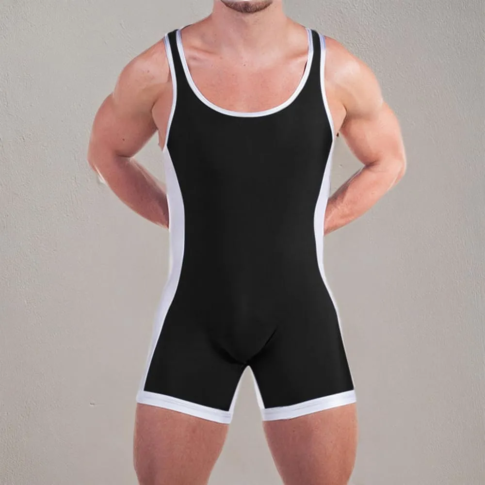 Men's Wrestling Singlets Sleeveless Athletic Supporters Wrestling Uniform Sports Bodysuit Jumpsuits for Fun