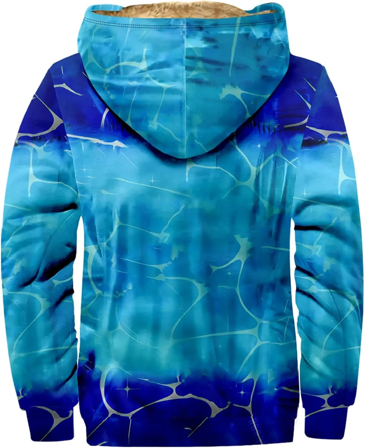 Men's Zip Up Hoodie Heavyweight Sweatshirt Fleece Sherpa Lined Warm Jacket Gradient Color Big&Tall Plus Size Clothes
