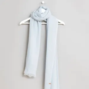 Merino Woven Scarf in Mist Blue